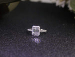 IE006 EMERALD CUT MOISSANITE ENGANGEMENT RING IN STERLING SILVER