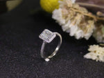 IE006 EMERALD CUT MOISSANITE ENGANGEMENT RING IN STERLING SILVER