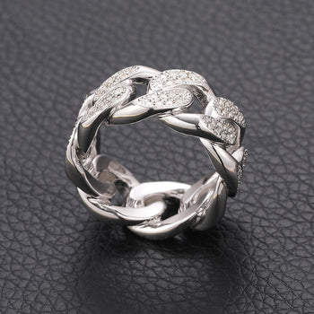 IE0064 MOISSANIT-DIAMANT-RING IM KUBANISCHEN SCHLIFF AUS STERLINGSILBER