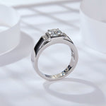 IE0069 6.5MM MOISSANITE SIGNET RING IN STERLING SILVER