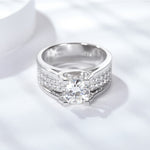 IE0072 6.5MM MOISSANITE SIGNET RING IN STERLING SILVER