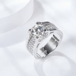 IE0072 6.5MM MOISSANITE SIGNET RING IN STERLING SILVER