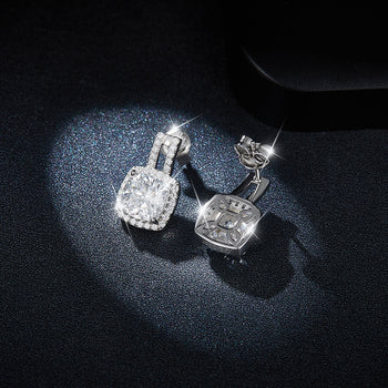 Boucles d'oreilles IE0076 en moissanite à clous de 4,15 carats, monture coussin, argent sterling