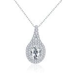 IE0097 2CT ROUND CUT MOISSANITE PENDANT NECKLACE IN STERLING SILVER