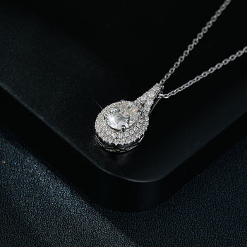 Collier pendentif en argent sterling avec moissanite taille ronde 2 carats (IE0097)