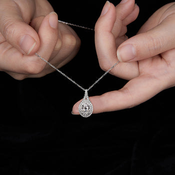 Collier pendentif en argent sterling avec moissanite taille ronde 2 carats (IE0097)