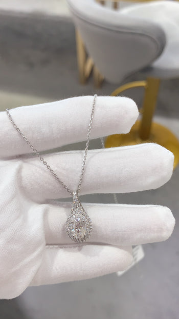 Collier pendentif en argent sterling avec moissanite taille ronde 2 carats (IE0097)