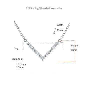 Collier minimaliste en moissanite IE0106 et argent sterling