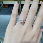 IE0107 HEXAGON CUT MOISSANITE ENGANGEMENT RING IN STERLING SILVER