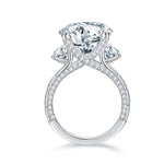 IE0110 ROUND BRILLIANT CUT MOISSANITE ENGAGEMENT RING IN STERLING SILVER