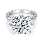 IE0110 ROUND BRILLIANT CUT MOISSANITE ENGAGEMENT RING IN STERLING SILVER