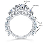 IE0124 ROUND CUT MOISSANITE ENGANGEMENT RING IN STERLING SILVER
