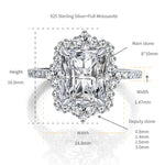 IE0157 RADIANT CUT MOISSANITE ENGANGEMENT RING IN STERLING SILVER