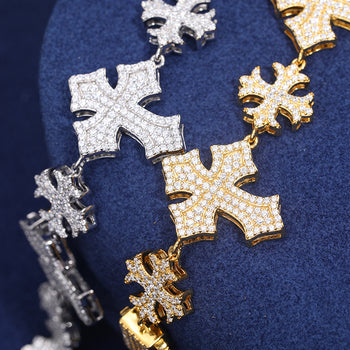 Bracelet croix en moissanite IE0173 en argent sterling