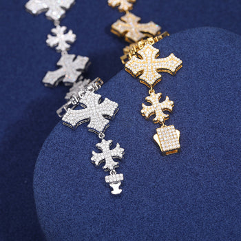 Bracelet croix en moissanite IE0173 en argent sterling