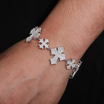 Bracelet croix en moissanite IE0173 en argent sterling