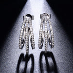 IE0178 FRENCH MOISSANITE DIAMOND EARRINGS IN STERLING SILVER