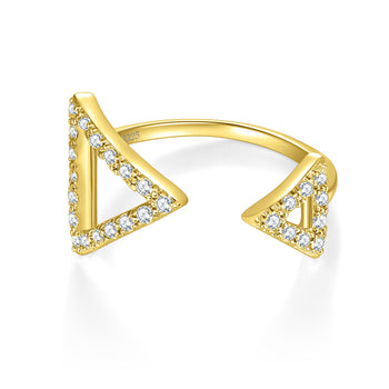 Bague ajustable en argent sterling avec moissanite triangulaire IE0184