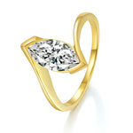 IE0195 1CT MARQUISE MOISSANITE DIAMOND RING IN STERLING SILVER