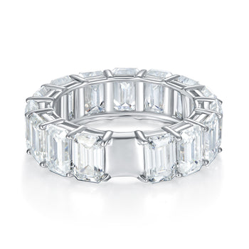 IE0199 12CT BAGUETTE MOISSANITE DIAMOND RING IN STERLING SILVER