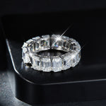 IE0199 12CT BAGUETTE MOISSANITE DIAMOND RING IN STERLING SILVER