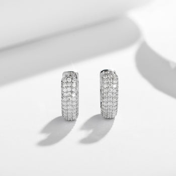 IE0199 MOISSANIT-CREEP-OHRRINGE AUS STERLINGSILBER