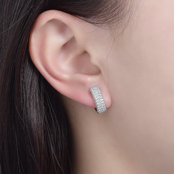 IE0199 MOISSANIT-CREEP-OHRRINGE AUS STERLINGSILBER