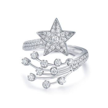 IE0228 STAR MOISSANITE DIAMOND RING IN STERLING SILVER