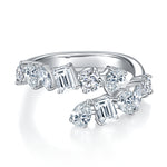IE0262 MOISSANITE DIAMOND COILED DAINTY RING IN STERLING SILVER