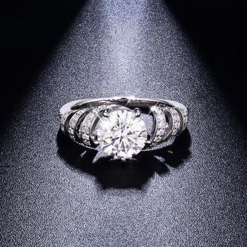 IE0280 MOISSANITE DIAMOND CHUNKY RING STERLING SILVER