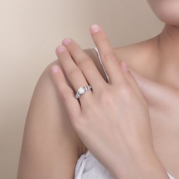 IE0280 MOISSANITE DIAMOND CHUNKY RING STERLING SILVER