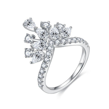 IE0281 Couronne Goutte d'eau Moissanite Diamant en argent sterling