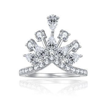 IE0281 Couronne Goutte d'eau Moissanite Diamant en argent sterling