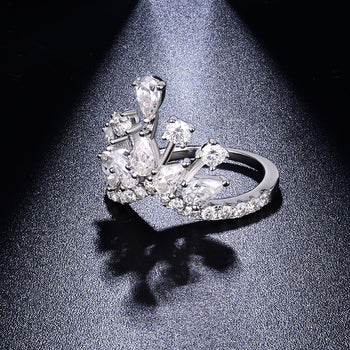 IE0281 Couronne Goutte d'eau Moissanite Diamant en argent sterling