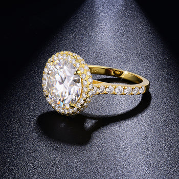 Bague de fiançailles en argent sterling avec moissanite ronde de 5 carats (IE0282)