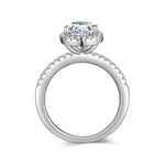 IE0290 PEAR CUT MOISSANITE DIAMOND RING IN STERLING SILVER