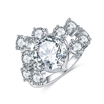 Bague de fiançailles IE0297 en argent sterling et moissanite de luxe