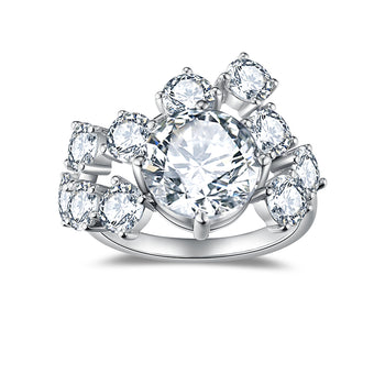 Bague de fiançailles IE0297 en argent sterling et moissanite de luxe