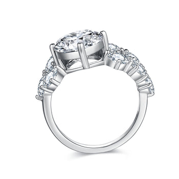 Bague de fiançailles IE0297 en argent sterling et moissanite de luxe