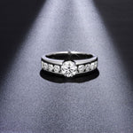 IE0299 1 CARAT ROUND CUT MOISSANITE BAND RING IN STERLING SILVER