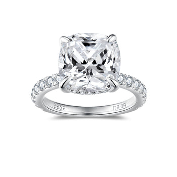 IE0311 CUSHION CUT MOISSANITE ENGAGEMENT RING IN STERLING SILVER