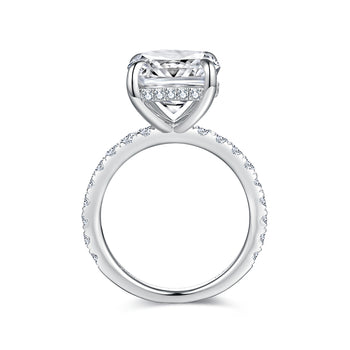 IE0311 CUSHION CUT MOISSANITE ENGAGEMENT RING IN STERLING SILVER