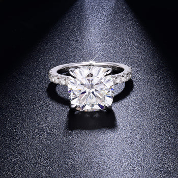 IE0311 CUSHION CUT MOISSANITE ENGAGEMENT RING IN STERLING SILVER