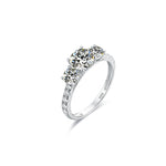 IE03171 ROUND BRILLIANT CUT 6.5MM MOISSANITE DIAMOND RING IN STERLING SILVER
