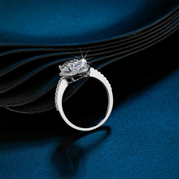 IE03821 OVAL CUT MOISSANITE ENGAGEMENT RING IN STERLING SILVER