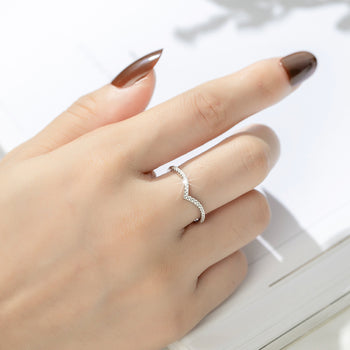 Bague de promesse en moissanite IE04597V en argent sterling