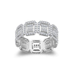 IE0571 BAGUETTE MOISSANITE ETERNITY BAND RING IN STERLING SILVER