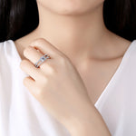 IE1013 INTERWOVEN MOISSANITE ENGAGEMENT RING IN STERLING SILVER