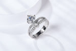 IE1040 KING CROWN MOISSANITE DIAMOND RING IN STERLING SILVER