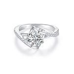 IE223 6.5MM MOISSANITE DIAMOND RING IN STERLING SILVER
